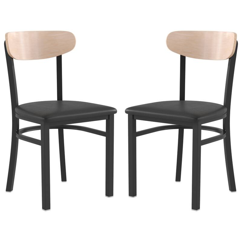 2PK Commercial Metal Dining Chairs with Boomerang Back