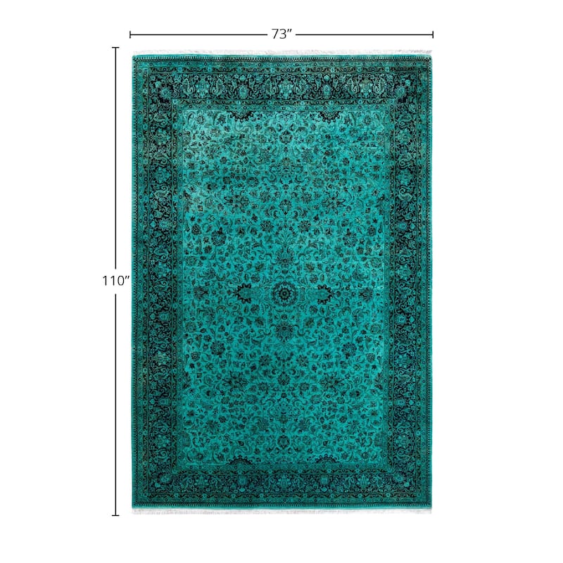 Contemporary Overdyed Wool Hand Knotted Area Rug - 6' 1" x 9' 2"