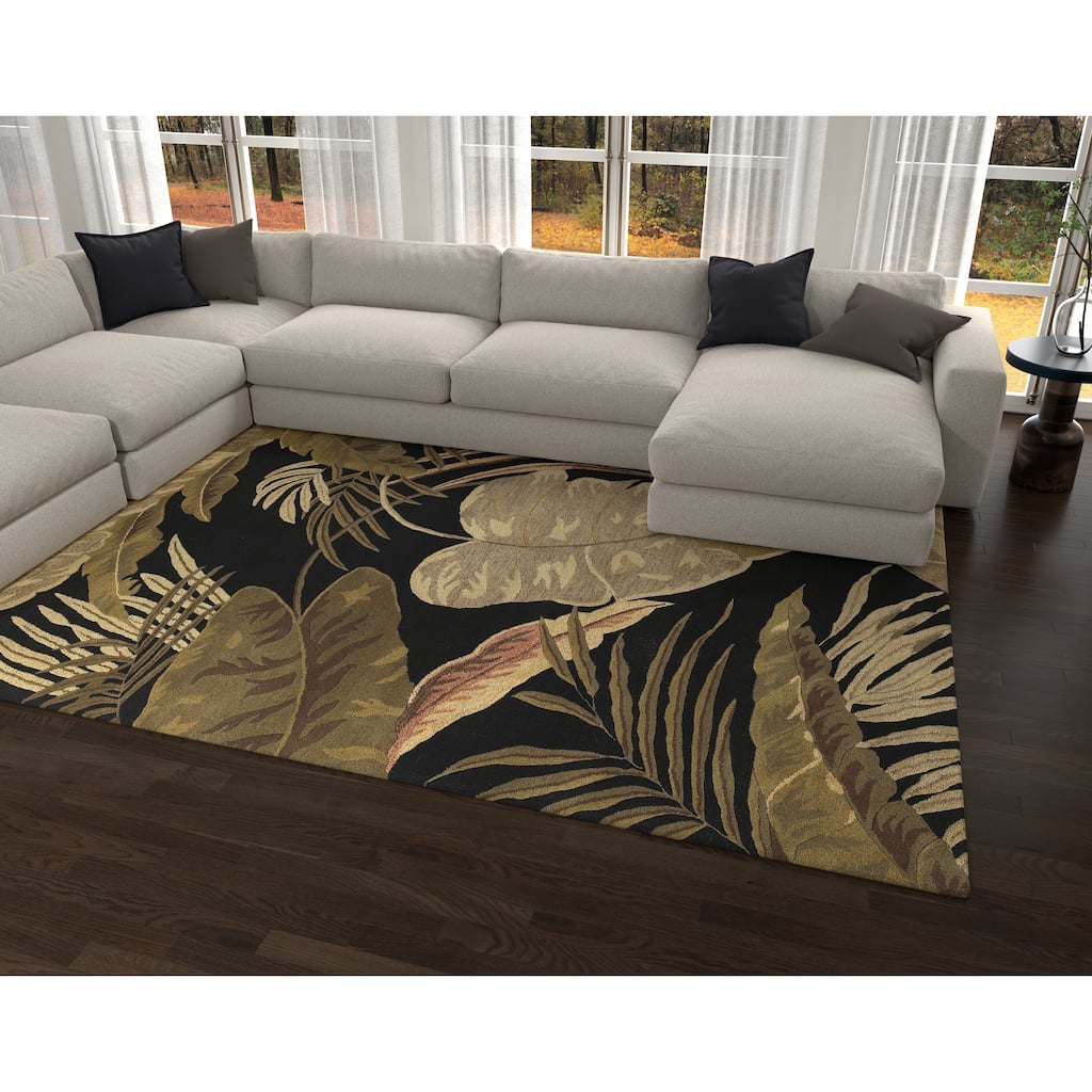 Domani Camila Midnight Tropics Wool Hand-tufted Area Rug