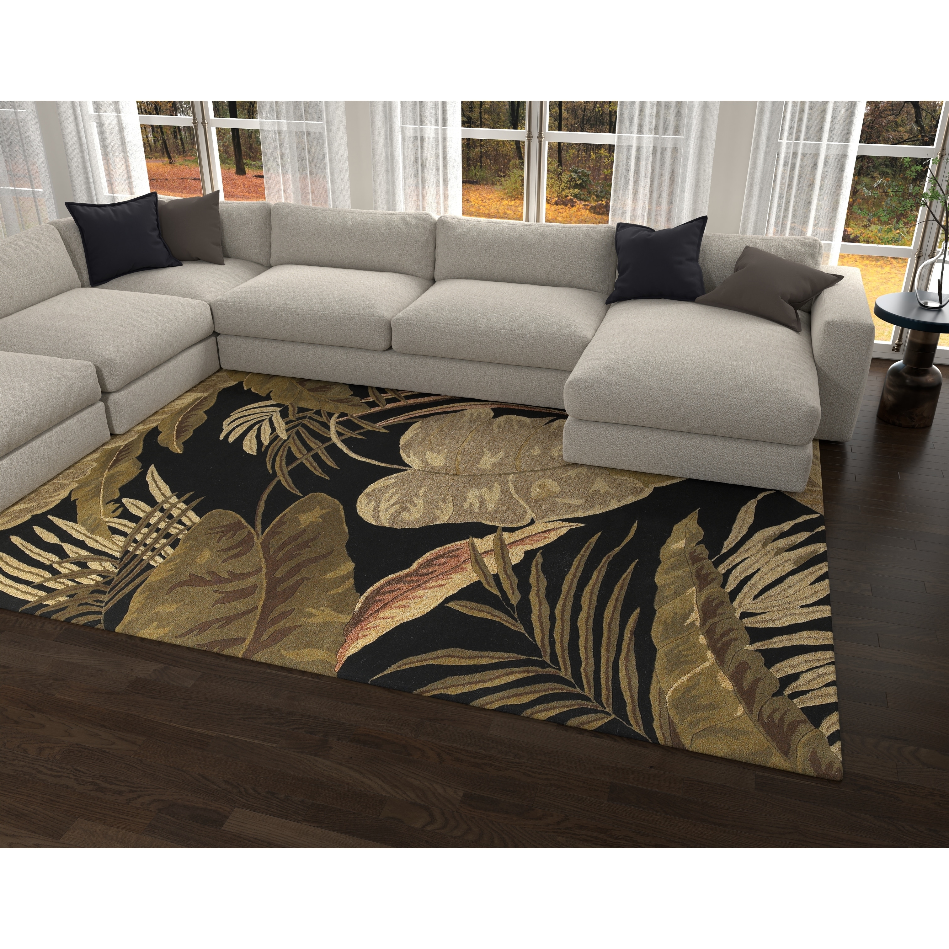 Domani Camila Midnight Tropics Wool Hand-tufted Area Rug