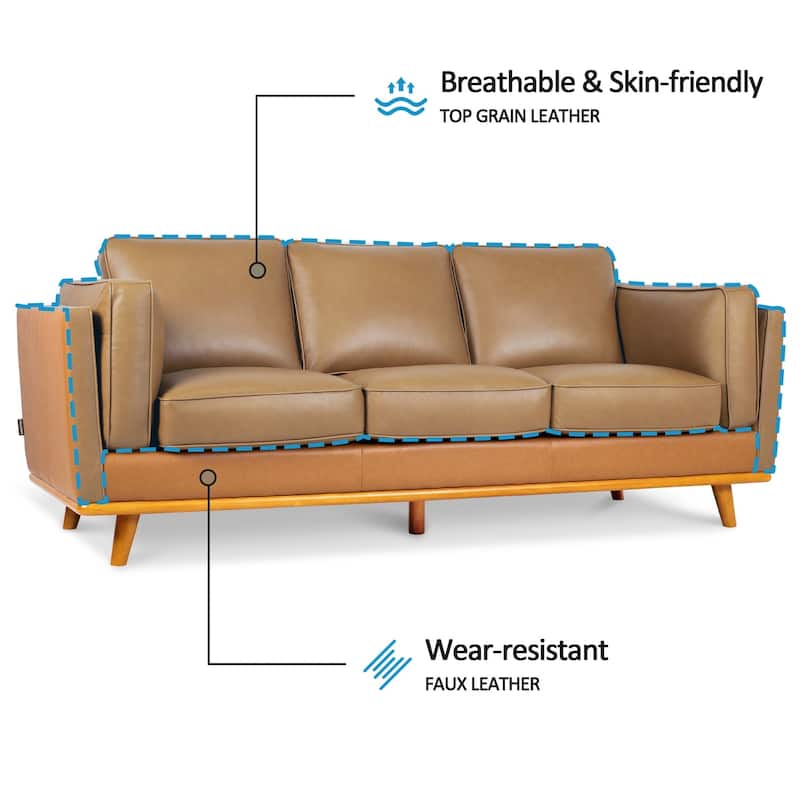 MCombo Napa Leather Couch, Leather Sofa