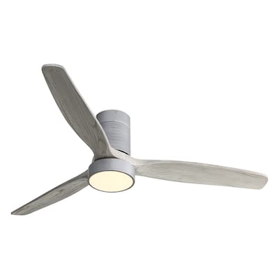 Flush Mount Ceiling Fan Light with Dimmable 3-Color Temperature LED & Timer Fuction, Reversible DC Motor