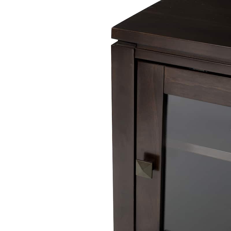 WYNDENHALL Essex SOLID WOOD 36 inch Wide Contemporary Medium Storage Cabinet in Mahogany Brown - 36"w x 15"d x 42.8"h