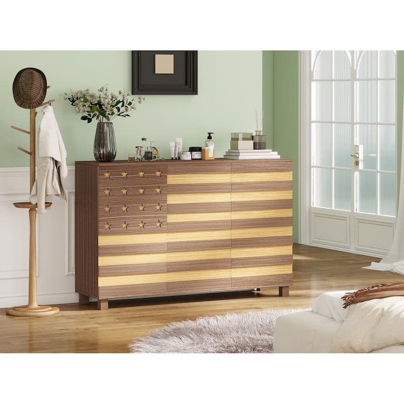 55" Buffet Sideboard Cabinet with Storage, Storage cabinet With Hand Carved Craftsmanship with 2 Drawers and 3 Doors