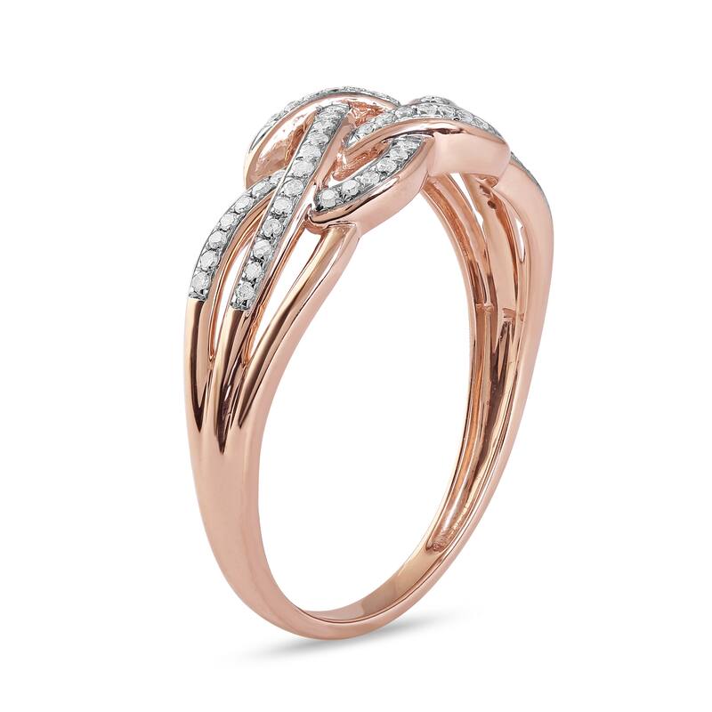 IGI Certified 1/5ct TDW Diamond Swirling Band in 10K Rose Gold for Women - Rose gold