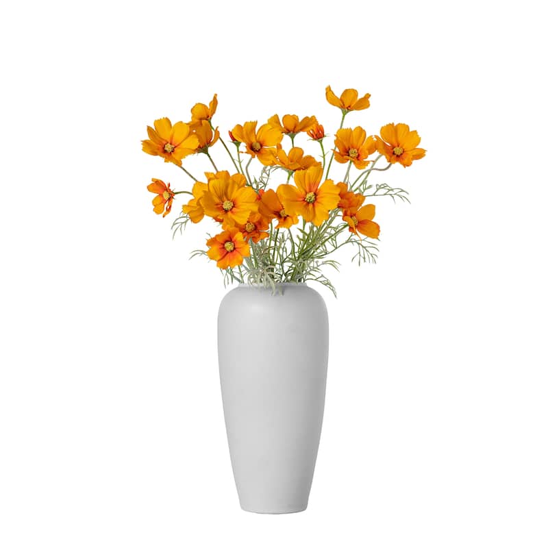 Orange Silk Decorative Artificial Cosmos Faux Flowers