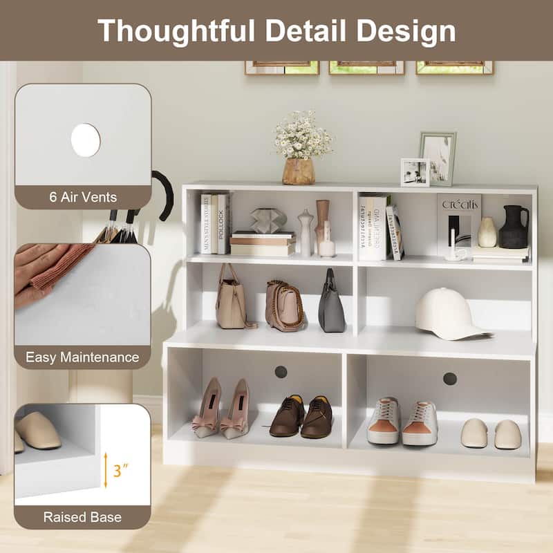 Costway Entryway Shoe Cabinet 2-in-1 Storage Cabinet & Shoe Bench - See Details
