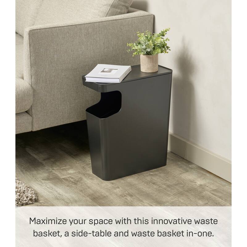 Yamazaki Home Side Table Trash Can, ABS Plastic, 4 gallons, 15 liters