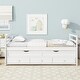 preview thumbnail 8 of 19, Twin Size Bed with Headboard, Footboard, Trundle and Three Storage Drawers, Twin Size Pine Wood Bed with Headboard, Footboard White