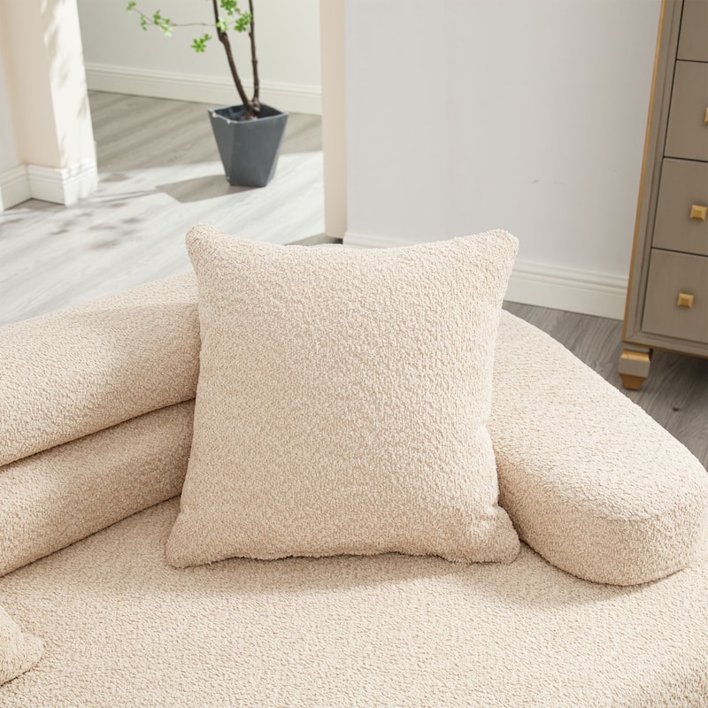 Frameless Sofa with Sponge Construction, ARC Armrests, No Assembly Required