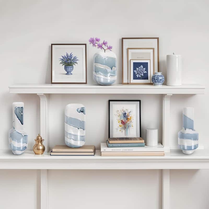 Glacier Bay Layered Cylindrical Glass Vase- Tall