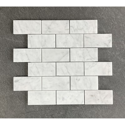 2 x 4 Brick Marble Mosaic Tiles