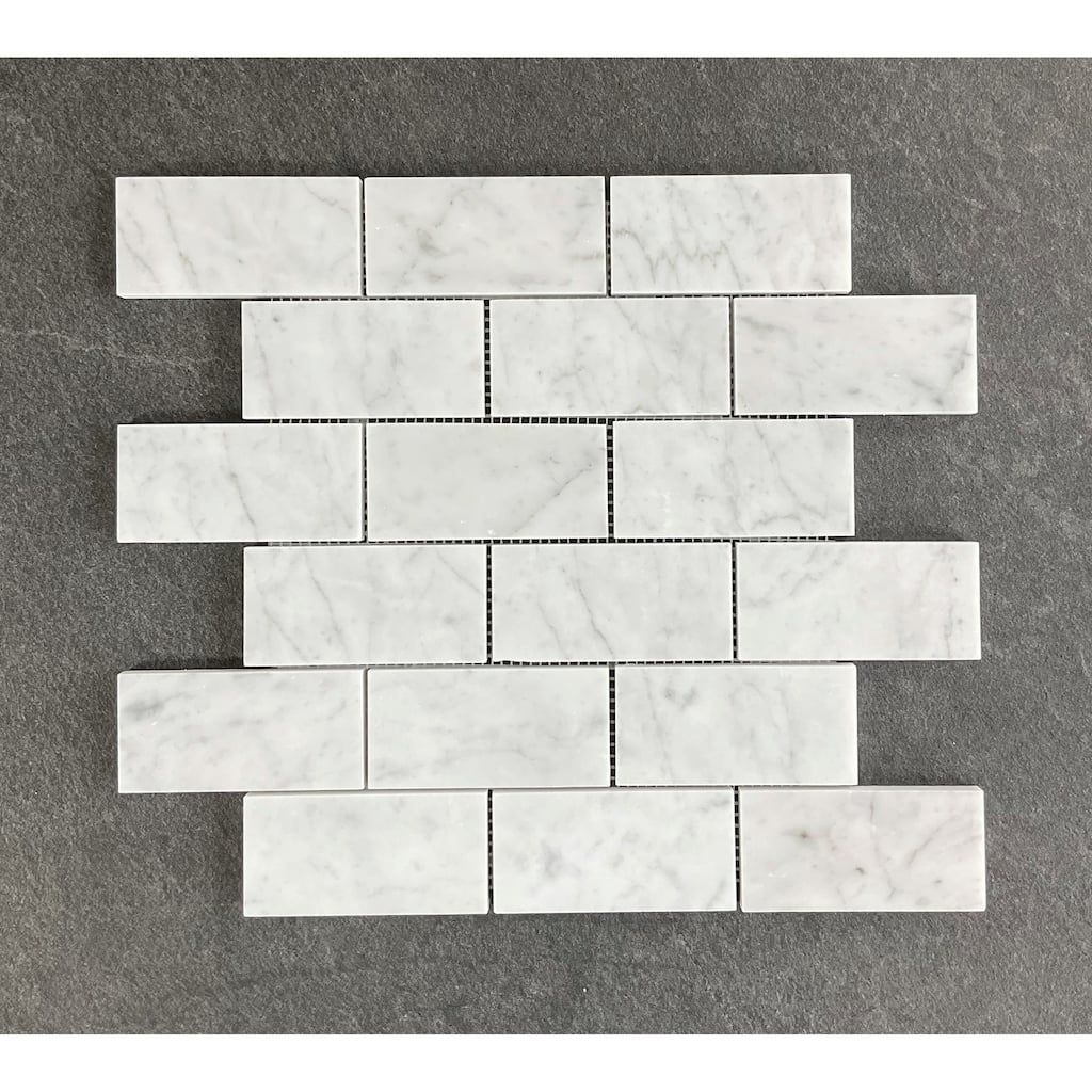 2 x 4 Brick Marble Mosaic Tiles