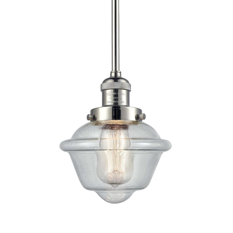 Innovations Lighting Small Oxford Single Light 8" Wide Mini Pendant - Polished Nickel / Seedy