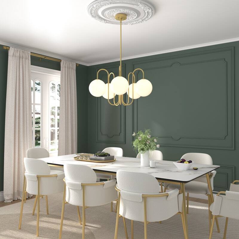 Acroma - 5 Light Gold Steel Dimmable Classic / Traditional Chandelier - N/A