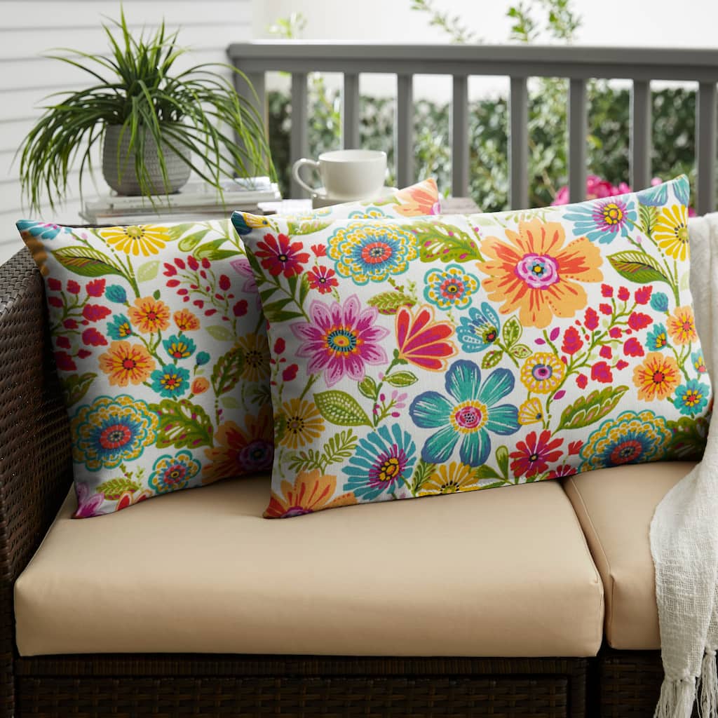 Sorra Home Outdoor Knife Edge Pillow Set of 2