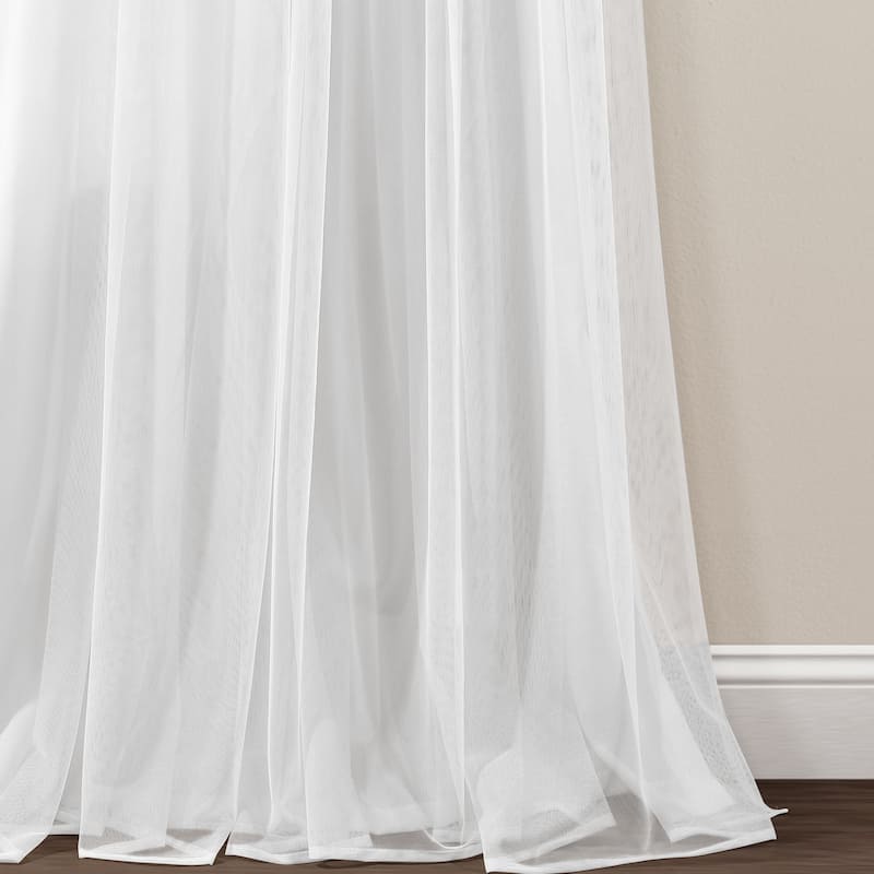 Lush Decor Tulle Skirt Solid Window Curtain Panel Pair - 84" x 40"