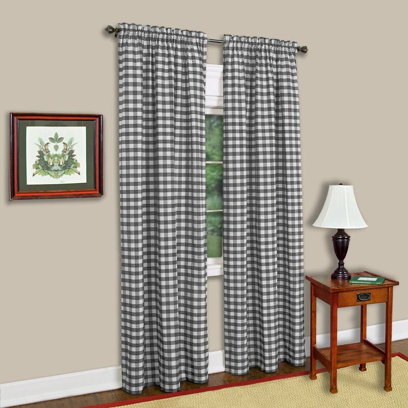 Achim Buffalo Checkered 63-inch Panel - 42 x 63 - Black