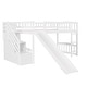preview thumbnail 7 of 13, Twin Size Loft Bed with Two Storage Stairs and Slide, White
