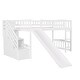 preview thumbnail 22 of 28, Twin Wood Loft Bed with Drawers, Slide & Stairs - Safe & Stable Design