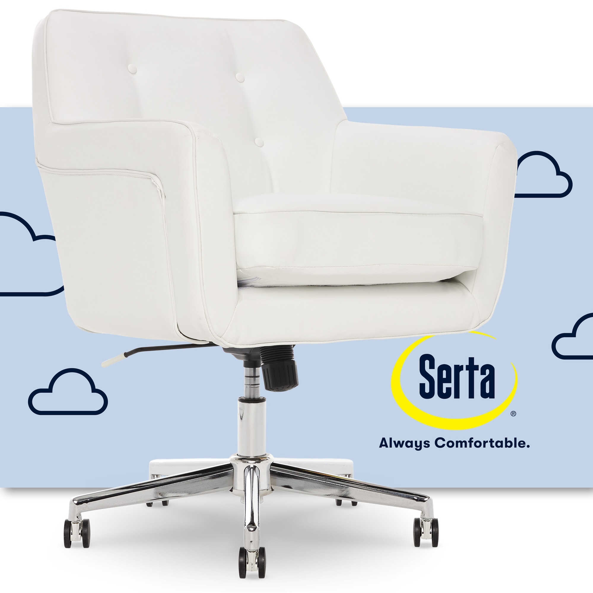 Serta Ashland Ergonomic Home Office Chair Memory Foam Cushioning
