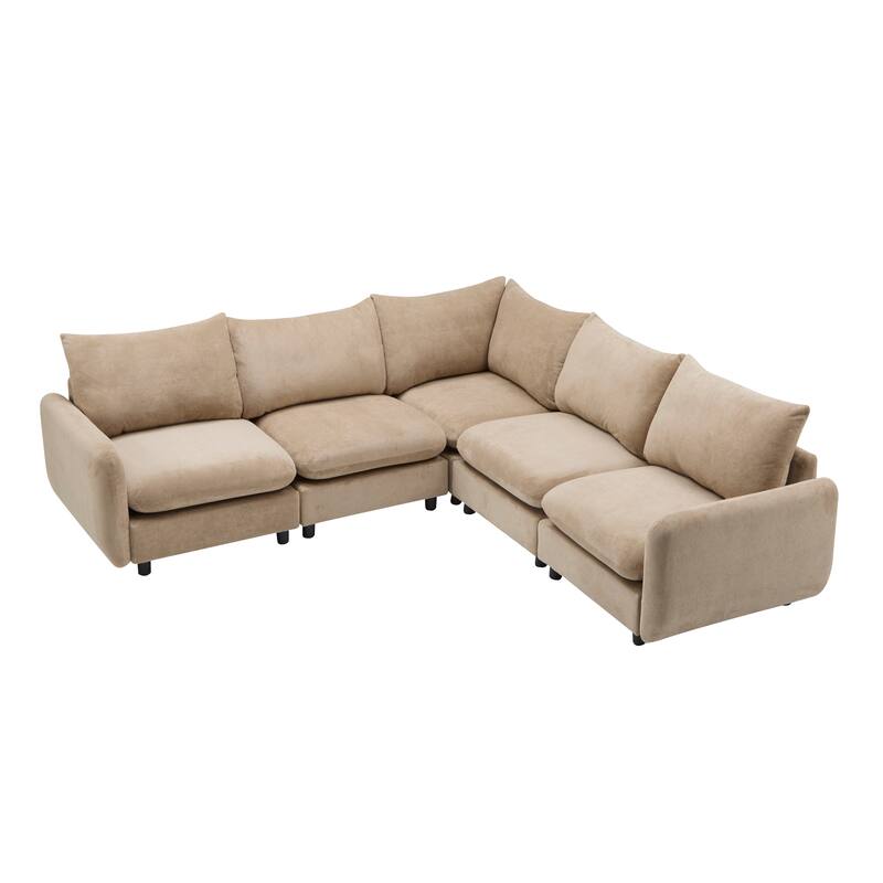 Christopher Knight Home - Evelyn Modern Modular Upholstery L-Shaped Sectional Sofa