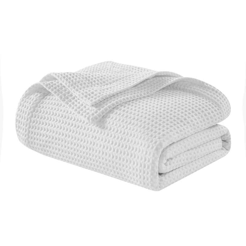 Madison Park Waffle Weave Cotton Blanket