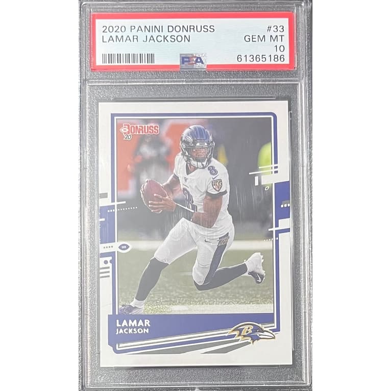Lamar Jackson 2019 Panini Donruss Football Card #33 Graded PSA 10 - 8'6" x 11'6"