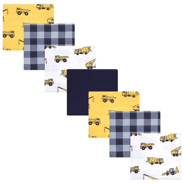 slide 1 of 1, Hudson Baby Infant Boy Cotton Flannel Receiving Blankets Bundle, Construction, One Size - Construction - One Size One Size - Construction