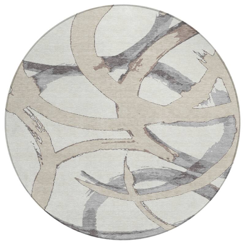 HomeRoots Abstract Transitional Rectangle Outdoor Rug