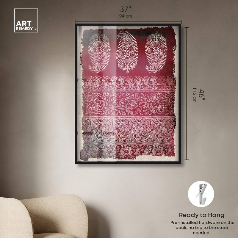 Burgundy Stamps Shadowbox by Art Remedy