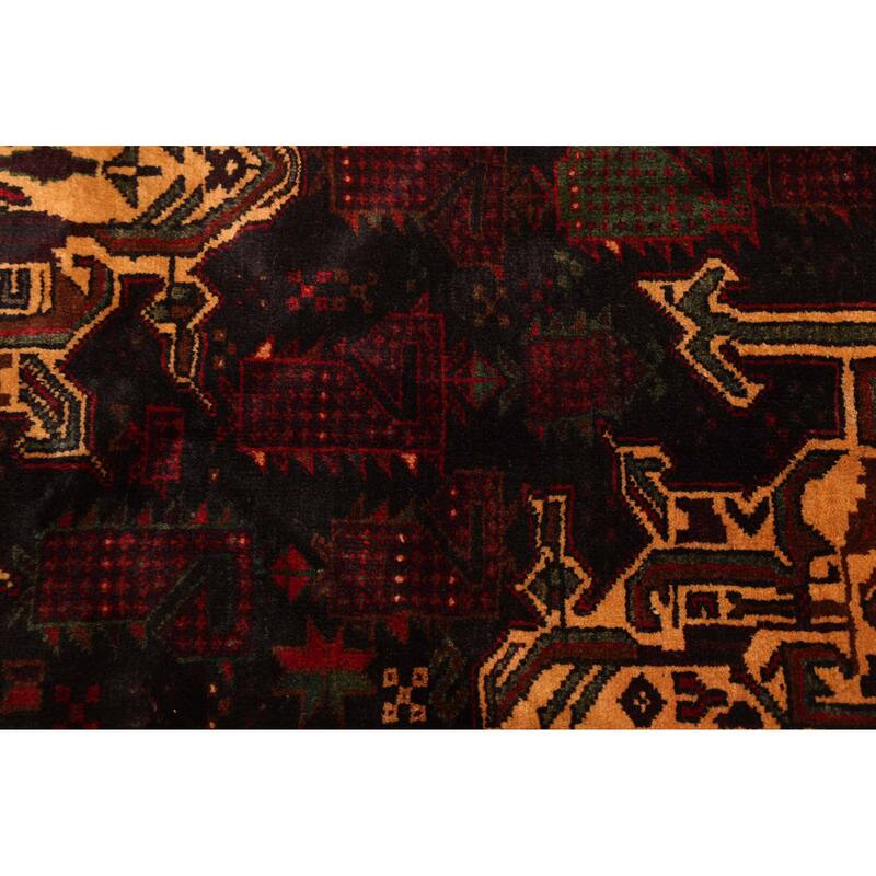 ECARPETGALLERY Hand-knotted Teimani Black, Red Wool Rug - 3'7 x 6'4