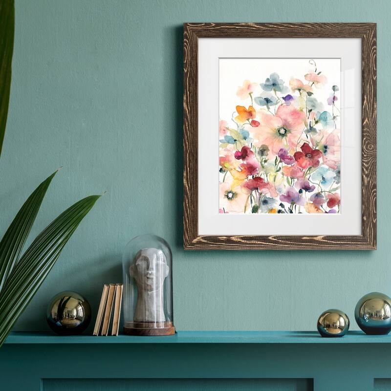 Poppies and Sweetpeas-Premium Framed Print - Ready to Hang