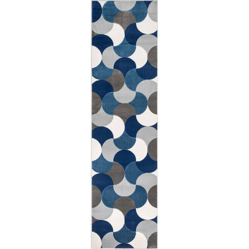 Well Woven Good Vibes Helena Modern Geometric Area Rug - 2' 7" x 9' 10" - Blue - Runner