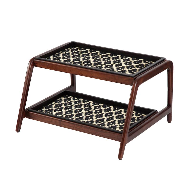 Jani Double-Tier Brown Stand 2-Pair Rubber Boot Trays - Madagascar