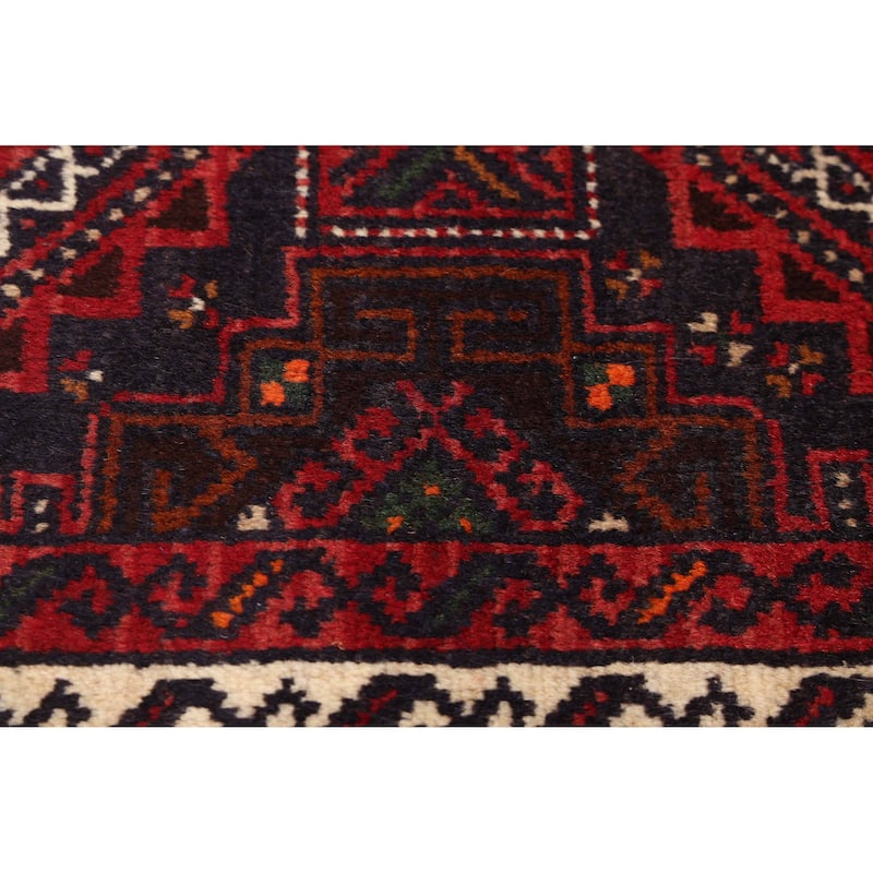 ECARPETGALLERY Hand-knotted Teimani Dark Navy, Red Wool Rug - 3'3 x 6'0