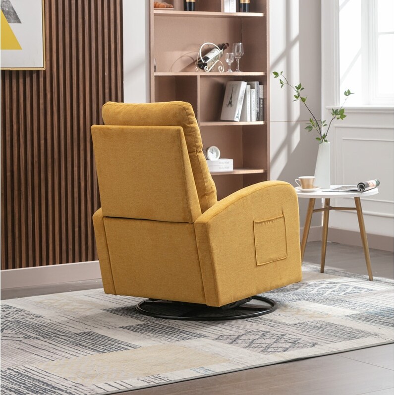 Modern Swivel Glider Chair Upholstered Accent Glider Rocker for
