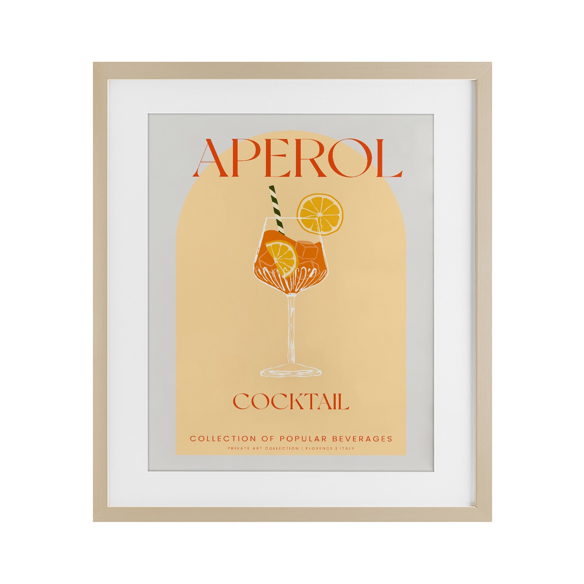 Stupell Stylish Retro Aperol Cocktail Under Glass Framed Design By Lil' Rue