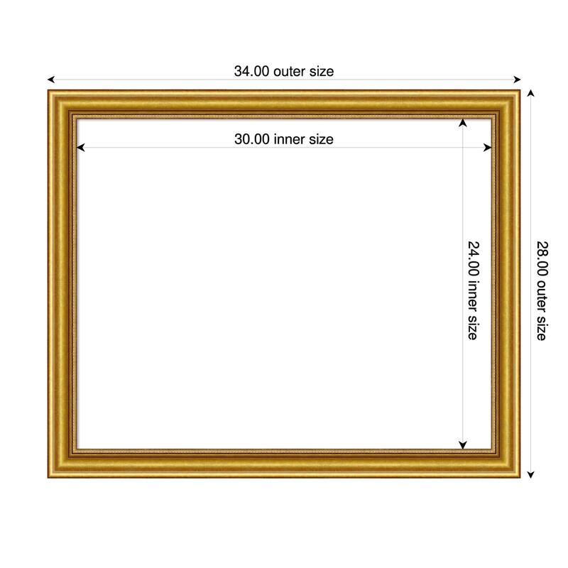 Amanti Art Townhouse Gold Framed Dry Erase Magnetic Board - 34 x 28 in