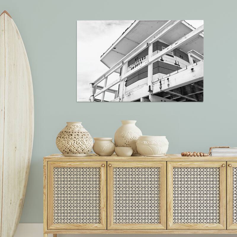 Stupell Lifeguard Building on Beach Canvas Wall Art Design By Seven Trees Design