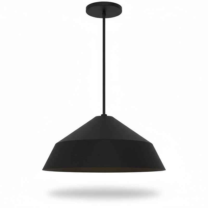 22 inch LED Ceiling Light 25W 1500 Lumens Dimmable 5 Color Temperatures Etched Glass - Black