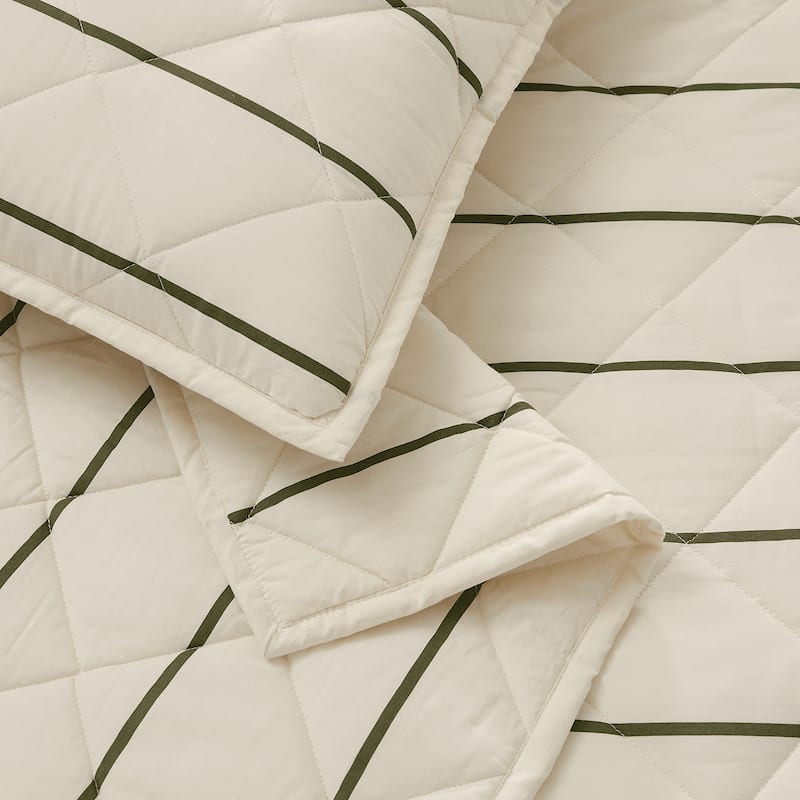 Brooklyn Loom Hayward Stripe 3 Piece Quilt Set