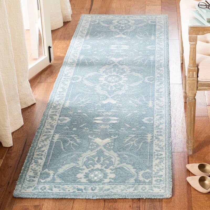 SAFAVIEH Handmade Restoration Vintage Boho Miriyam Oriental Wool Rug - 2'3" x 8' Runner - Blue