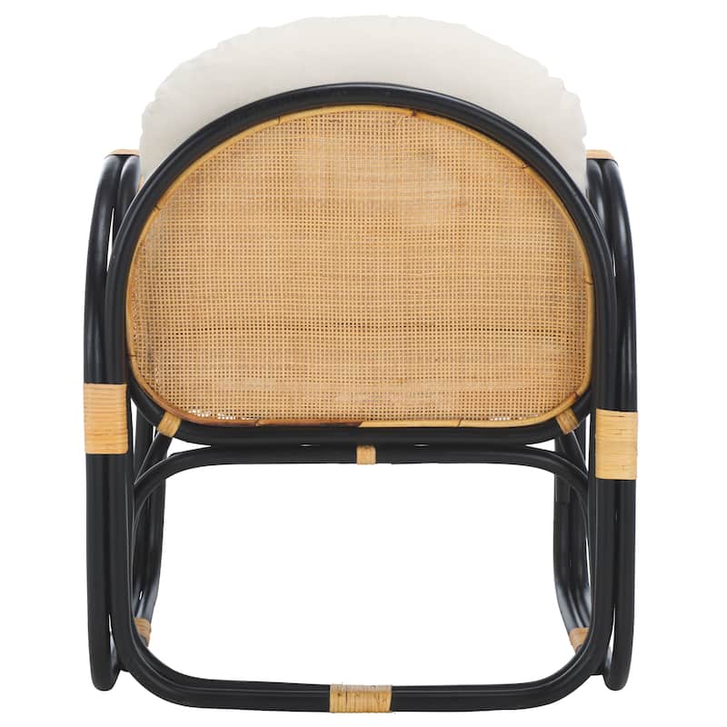 SAFAVIEH Constella Boho Coastal Solid Wood Accent Chair with Cushion - 26"W x 26"D x 30"H
