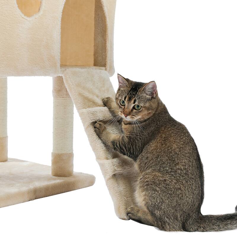 Cat Tree,Cat Tower with 2 Condos and 2 Perches, Kitty Climber Tower Furniture