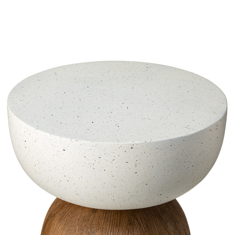Glitzhome 17.75"H MGO Geometric Faux Terrazzo and Garden Stool