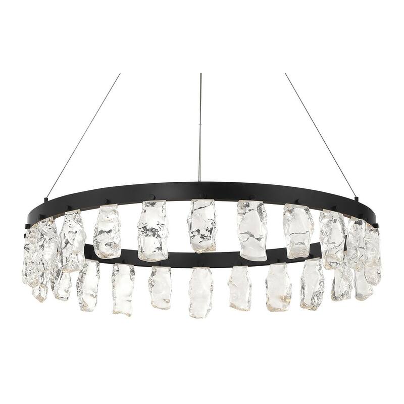 Kovacs P1497-L Artic Glacier 33" Wide LED Crystal Ring Chandelier - Coal