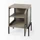 preview thumbnail 4 of 22, Arelius Light Brown Solid Wood w/ Black Metal Frame End/Side Table