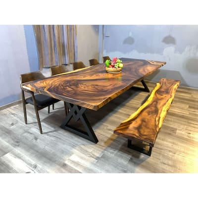 Sundaland 118" Large Slap Live Edge Dining Table
