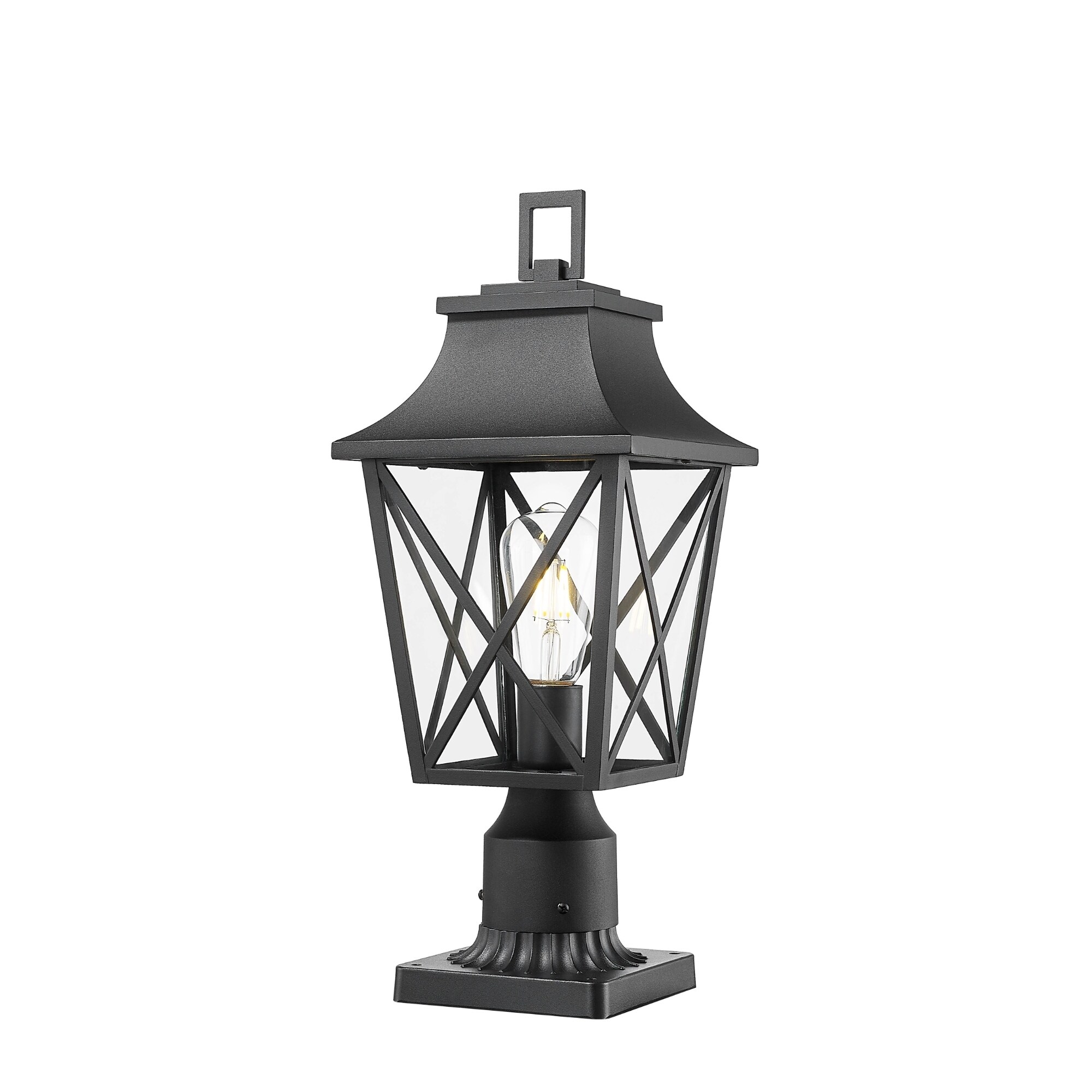 LIT-PaTH Outdoor Post Light Mounting Base, Pier Mount Base, 2-Pack, Black LIT-PaTH Outdoor Post Lighting Fixture Pole Lantern, E26 Medium